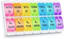 BUG HULL Pill Organizer AM PM Arthritis Vennlig, BPA Free Pill Box 2 ganger om dagen, store piller Container, ukentlig medisin piller Organizer, pille sak 7 dag for vitamin, kosttilskudd