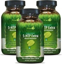 Irwin Naturals Double Potency 5-HTP Extra - 60 Flytende Soft-Gels, Pakke med 3 - for avslapning og serotoninproduksjon - 90 Total Services
