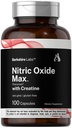 Horbäach Nitric Oxid Supplement med kreatin | 100 kapsler | L Citrullin, L Arginin og Kreatin Monohydrat | Ikke-GMO, Glutenfri | Berkshire Labs