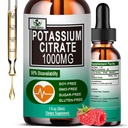 Kalium Citrat flytende dråper, Potassium Supplement 1000mg flytende støtte muskel crampe relief, hjerte helse og søvn, høy absorberbar for voksne kvinner og menn, vegansk, 30 serveringer
