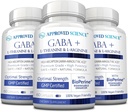 Godkjent vitenskap GABA+ - Fremme ro, forbedre søvn, Boost Mood - GABA, L-Theanine, L-arginin, vitamin B6, BioPerine - høy absorpsjon - 180 kapsler - Vegan