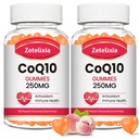 2 Pack CoQ10 Gummies, 5X Bedre absorpsjon Coenzym Q10 for Cellular Energy og Antioksidant Support, 120 Peach Gummies