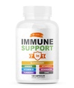 SIRUNES Immune Booster - Immunity Support Multivitamin - Vitamin C og D3, Elderbær, Sink, Echinacea, Ginger, Turmeric - Antioksidant, Energi og Vigor, Hjerne Boost (Immune Support Capsules)