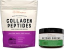Kollagen Peptider & Beyond Greens | Håret, huden, neglen og felles støtte + Immun Boost, Detox, & Energi