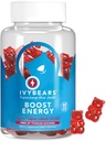 IvyBears® Energy Boost Gummies – Vegan Chewable Energy Supplements med vitamin B12 & Naturlig koffein – Fokus, daglig energi og utholdenhet Support Pre Workout Gummies – 60 Count
