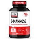 FORCE FACTOR D Mannose, D-Mannose 500mg Supplement for å støtte Urin Tract Helse for kvinner og menn, Blader Control Supplements, Premium kvalitet, Vegan, ikke-GMO, 120 kapsler