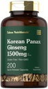 Tahoe Ernæringsmidler koreansk Panax Ginseng Ekstrakt 1500 mg | 200 kapsler | Supplement for menn og kvinner | Ikke-GMO og Glutenfri
