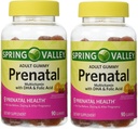 Spring Valley Voksen Gummy Prenatal Multivitamin med DHA & Folsyre (pakke på 2) 180 Gummies Totalt