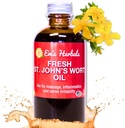 Em's Herbals Fresh St. John's Wort Oil - Wild Harvested i USA, Naturlig løsning for Nerve Discomfort, hudutbrudd, sårpleie, ar og strekkmerker - hud, ansikt, kropp, hår, Massasjeolje (4 Oz)