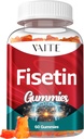 Fisetin Supplements 500mg - Gummy Supplement, Kraftig Antioksidant Blanding for Cellular Helse Support - Vegansk & Ikke-GMO Formula med Flavonoider & Plant Ekstrakter, Økt Kognitiv funksjon, 60 Gummies