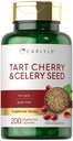 Carlyle Tart Cherry og Celery Seed Supplement | 200 kapsler | Vegetarisk, ikke-GMO, og Glutenfri