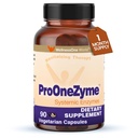 wellnessOneZyme Digestive Enzymes Supplements - Systemisk Proteolytiske Enzymer for Digestion, Gut Helse, Gass Relief & Bloating - Inneholder Bromelain, Nattokinase, Protease og mer - 90 Kapsler