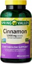Spring Valley kanel kosttilskudd, 1000 mg, 400 greve