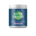 BIOHM Super Greens, Grønn Superfood pulver (8,5 Oz, 30 Serveringer) Antioksidant Veggie pulver & Smoothie Mix, 34 Superfoods & Spirulina, Digestive Enzymer, Prebiotika og Probiotika, Blandet Berry Flavor