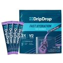 DrippDrop Hydration Packets - Grape - Single servere elektrolyter pulverdrikk blanding - Ikke-GMO, Glutenfri, Vegan - 32 Sticks