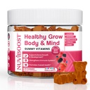 Sunn Grow Height Gummies rik på kalsium, vitaminer C, D3, K2, L-Arginine, Ashwagandha, og andre, Boost Bone Helse & Immunity, Multivitamin, for barn 5+, Tenåringer og voksne.