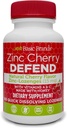 Grunnleggende merker – Zink Cherry Defend - 100 Lozenges - Naturlig Cherry Flavor Sink - Lozenges - Immun Boost, Cold Relief, Non-GMO, Zink Acetate & Vitamin C - 2-Pack
