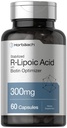 Horbäach Stabilized R-Lipoic Acid 300 mg | 60 kapsler | med Biotin Optimizer | Ikke-GMO, Glutenfri | Na-RALA Supplement