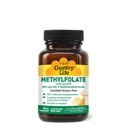 Country Life Metylfolat Chewable Tabletter - Metabolisk Active Folat - Great Tasting Orange Flavor - Glutenfri - Smooth Melts - Vegan B12 - Kvinners Vitaminer - Daglig Supplement - 60 Tabletter