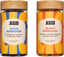 JUGO Skjønnhet + Fokus Gummies Bundle – Ashwagandha, collagen & Biotin – støtter fokus, stressrelief, hår, hud og negler – Plantebasert, Glutenfri