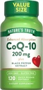 Naturens sannhet CoQ10 200mg | 120 Softgels | høy absorpsjon | Ikke-GMO & Glutenfri Coenzym Supplement | med svart pepper ekstrakt