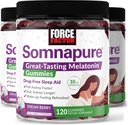Force Factor Somnapure Gummies med Melatonin for voksne, ikke-habit-forming søvnhjelp Supplement for dyp søvn, Hold deg sove lengre, våkne opp forfriskende, Dream Berry Flavor, 360 gummies (pakke med 3)