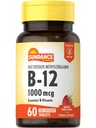 Sundance Vitamin B12 1000 mcg | Hurtigoppløselige tabletter | Som Metylkobalamin | Vegetarisk, ikke-GMO & Glutenfri kosttilskudd