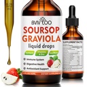 Soursop Graviola flytende dråper til cellestøtte og regenerasjon, immunforsterkning, slappe av, lever og søvn, Soursop biter flytende, sukker / glutenfri, naturlige jordbær flavor - 2 Fl Oz (60ml) flaske