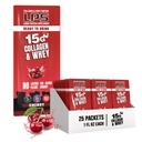 Ernæringell design LPS flytende kollagen og Whey protein Supplement - ikke-GMO drikke, sukker-fri - fremmer sunn hud og hår for menn og kvinner, Cherry, Single Server (25 pakker)