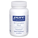 Ren innkapslinger B-Complex Plus - B-vitaminer Supplement for å støtte nevrologisk helse, kariovaskulær helse, energinivå og nervesystem støtte * - med vitamin B12 og mer - 120 kapsler