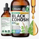 BIO KRAUTER Black Cohosh Tinktur - Vegansk Svart Cohosh Kosttilskudd Kvinner Støtte - alkohol og sukker gratis - 4 Fl.Oz.