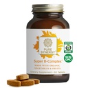 PURE SYNERGY Super B-kompleks  Vitamin Vitamin B-kompleks laget med organiske hele matvarer | Vegansk Supplement med naturlig vitamin B12, niacin og folat | for energi, fokus og Mood Support (60 tabletter)