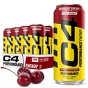 C4 Energi Karbonert Zero Sukker Energi Drink, Pre Workout Drink + Beta Alanine, Midnight Cherry, 16 Fl Oz (Pack of 12)