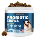 Probiotika for hunder, Forbedre kløende hud kløende ører, Gut Helse, Yest Balance, Allergier, Immunitet, Hundeprobiotika og Digestive Enzymer med Prebiotika, Reduser diarrea (Chicken, 120 tygger)