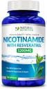 Generisk Naturlig Vitamin Ekstra styrke Nikotinamid med Resveratrol 1200 mg (Vitamin B-3) 120 Veggie kapsler Glutenfri & Ikke-GMO
