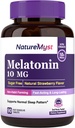 Melatonin 10 MG, raske oppløsningstabletter, ultra styrke, ikke-habit forming, søvn og ro støtte, ingen sukker, naturlig jordbær flavor, 90 tabletter