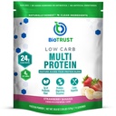 BioTrust Low Carb Protein pulver – Delicious Whey & Casein blanding fra Grass-Fed Hormon Free Cows – Ikke GMO, Glutenfri (Strawberry Banan)