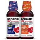 Coricidin HBP Maksimal styrke kald og influensa dag og natt sukkerfri flytende twinpack, decongestant-fri kald medisin for voksne med høyt blodtrykk -12 Fl Oz (pakke med 2)