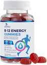 B-12 Vitamin Energi Gummies 4500mcg - Ekstra styrke B12 Gummy Chewables for energimetabolisme og immunstøtte - Kosttilskudd for kvinner, menn, & barn - Ikke-GMO, Vegansk, Berry Flavor - 60 greve