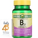 Spring Valley Tidsbelagt vitamin B12 Tabletter, 1000 Mcg, 60 greve, B12 kompleks for kvinner og menn Bundle med 45 Diabetes Dekodet
