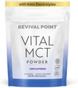 Premium Unflavored MCT olje pulver med keto elektrolytter-kremer for kaffe, te og rister- Inkluderer 15x Biotilgjengelig krom Picolinat, C10 og C8 MCT olje avledet fra kokosnøtter - 120 gram