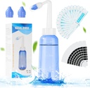 URAQT Neti Pot, Nasal rengjøringssett Nese Vaskemaskin, 300 ml Sinus rengjøringsflaske med 20 Nasal Vaske saltpakker og 10 termometer klistremerke, trykk renn Nasal irrigasjon for voksen og Kid BPA gratis