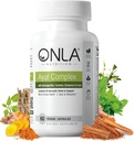ONLA Vegan Ayurveda Herbal Kosttilskudd (20-i-1 Herbal Capsules) - Turmeriske kosttilskudd med Ashwagandha, kanel, Triphala, Brahmi - naturlige ingredienser, Herbal energi Supplements (60 Cap)