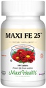 Maxi Helse Iron Supplement for kvinner og menn - Gentle Iron 25 mg for magen - Ikke forstoppende* piller - Kosher - Ikke GMO - Vegetarisk (100 tabletter)