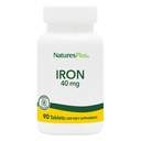 NaturesPlus Iron - 40 mg, 90 tabletter - Vegetarisk, Glutenfri - 45 Serveringer