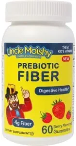 Onkel Moishy Vitaminer Prebiotiske Fiber 60 Gummier | Keto Sukker Gratis Gummy Chews for Toddlers |4g Fiber for barn boblebad støtte | Naturlig Kosher Halal Berry Chewable