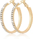 Stor Stor 925 Sterling Silver Hoop øredobber For kvinner Pave Crystal 14k belagt gull Hoops øredobber for kvinners Tynn kubikk zirconia uttalelse Rhinestone smykker ikke tarnisk Hypoallergenic