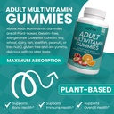 Plantebaserte multivitamin gummier, Daglige multivitaminer for menn og kvinner med vitaminer A, C, D, E, B-3, B-6, B-12, Biotin, inositol, ikke-GMO, Glutenfri, 60 greve (30 dagers forsyning)