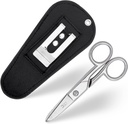 Multi formål Elektriske Scissors med skinn bærende pung - Tung plikt rustfritt stål Elektriske skjære med strippe Nots, File & Scraper - våre snips er til høyre og venstre håndet bruk – svart