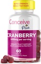 CONCEIVE PLUS Cranberry Gummies - 1000mg styrke Cranberry Gummy vitaminer, urin helse, 60 gummy Count, 30 dagers forsyning